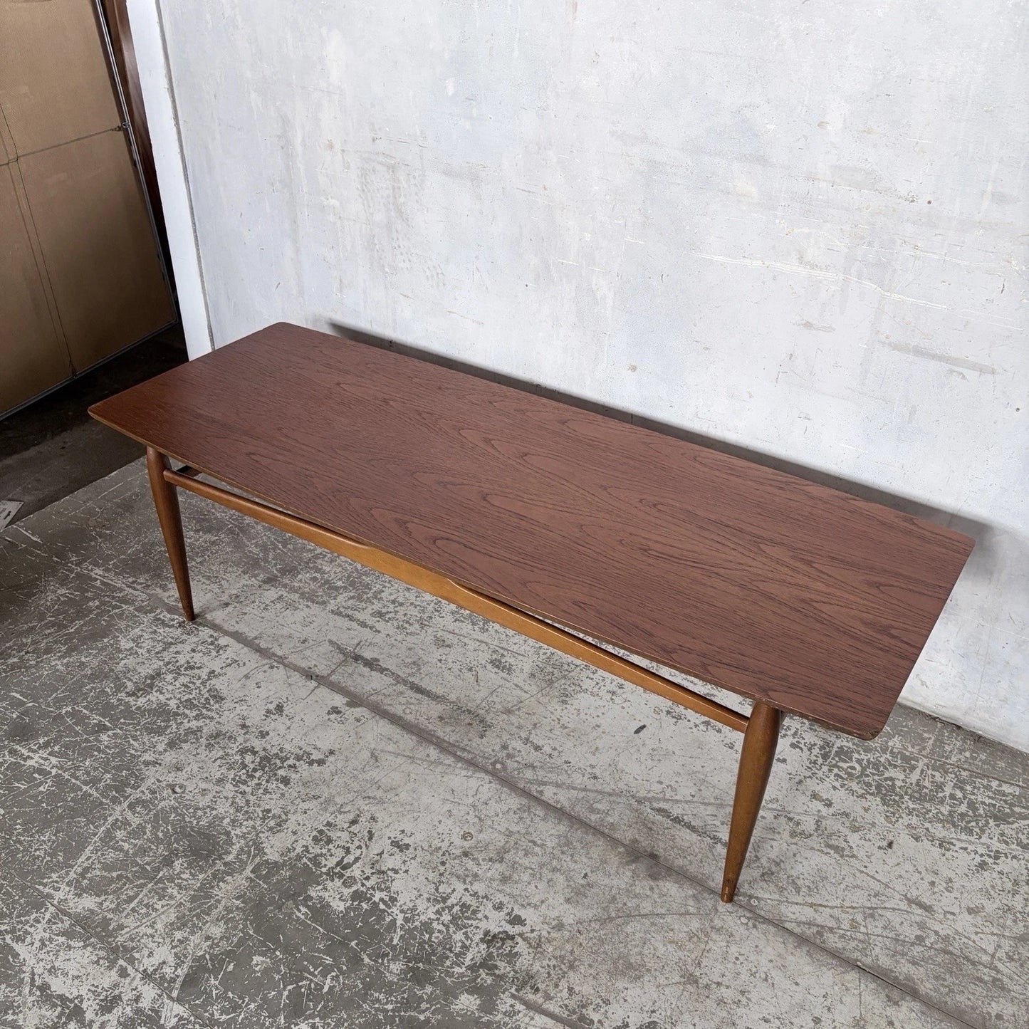 Mid Century Mersman Teak Coffee Table with Curved Stretcher – image 3