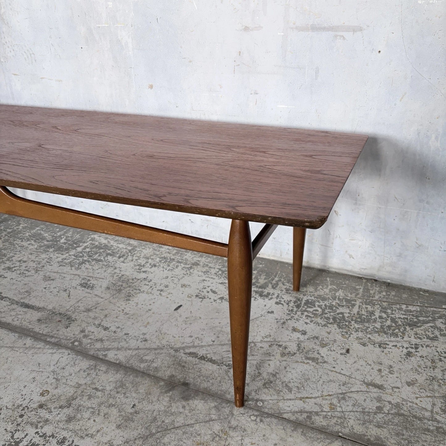 Mid Century Mersman Teak Coffee Table with Curved Stretcher – image 5