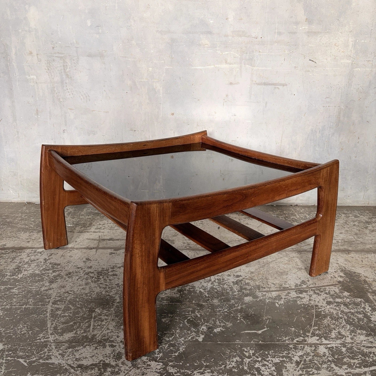 Mid Century G Plan Katrina Teak Coffee Table with Black Perspex Top – image 3