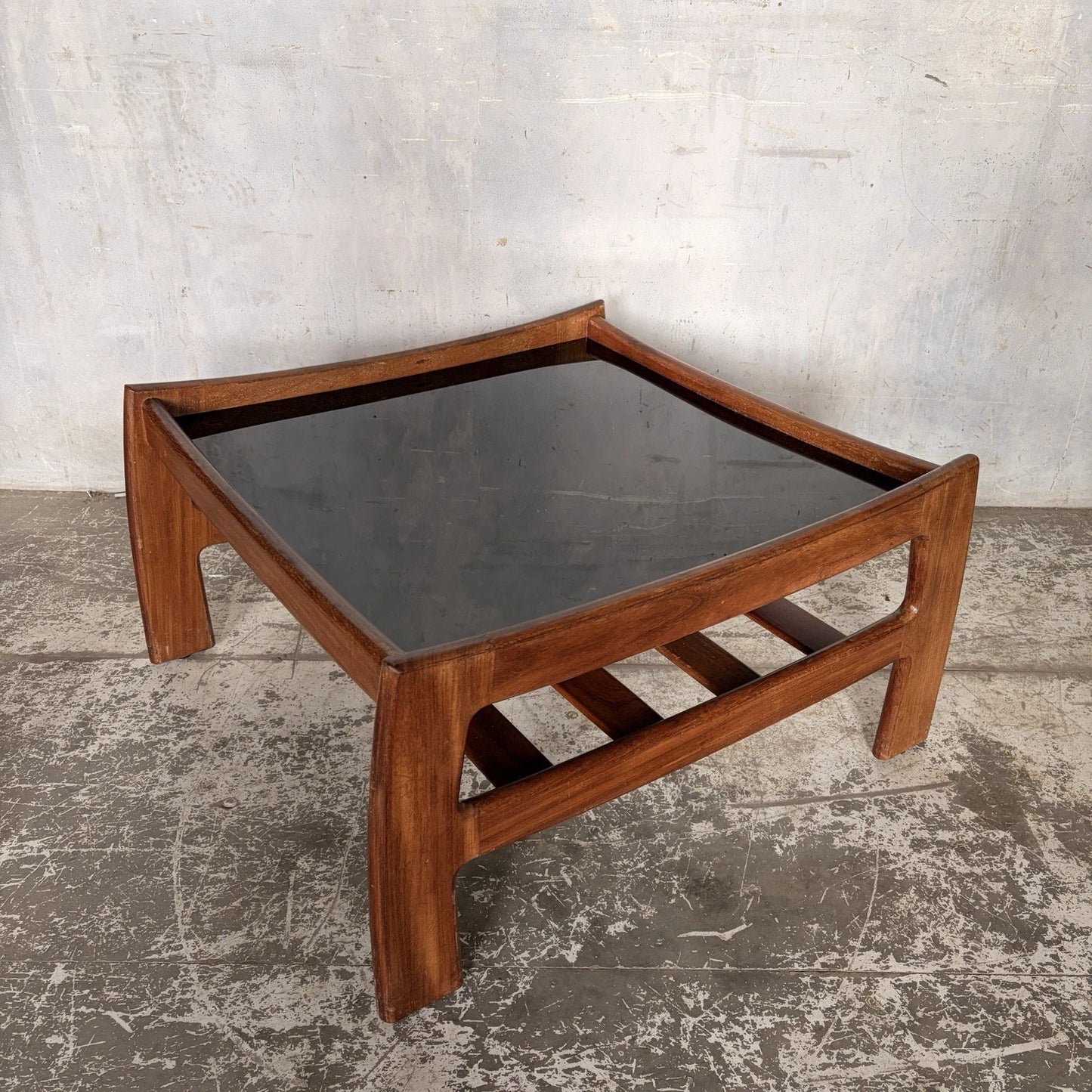 Mid Century G Plan Katrina Teak Coffee Table with Black Perspex Top – image 4