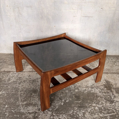 Mid Century G Plan Katrina Teak Coffee Table with Black Perspex Top – image 4