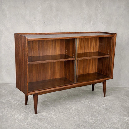 Mid Century Walnut & Teak Sliding Glass Display Cabinet - image 2