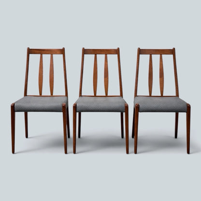 Set of four Dyrlund Danish mid century teak dining chairs – view 3