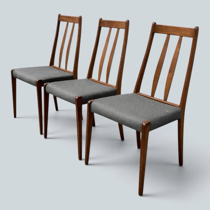 Set of four Dyrlund Danish mid century teak dining chairs – view 4