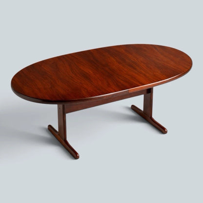 Skovby Danish Rosewood Oval Extending Dining Table – view 1