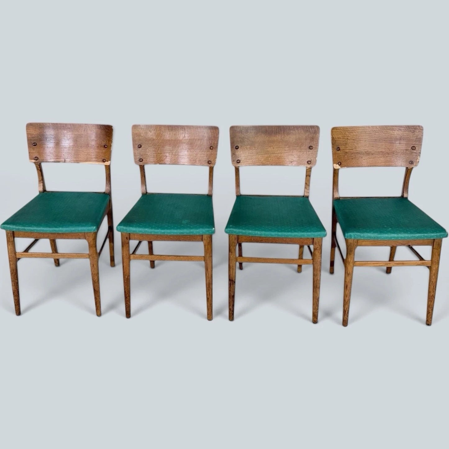Mid Century Vintage Oak Dining Chairs – Set of Four Chairs – image 5