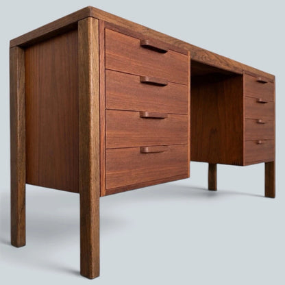 Alfred Cox Teak & Oak Twin Pedestal Executive Desk – photograph 8