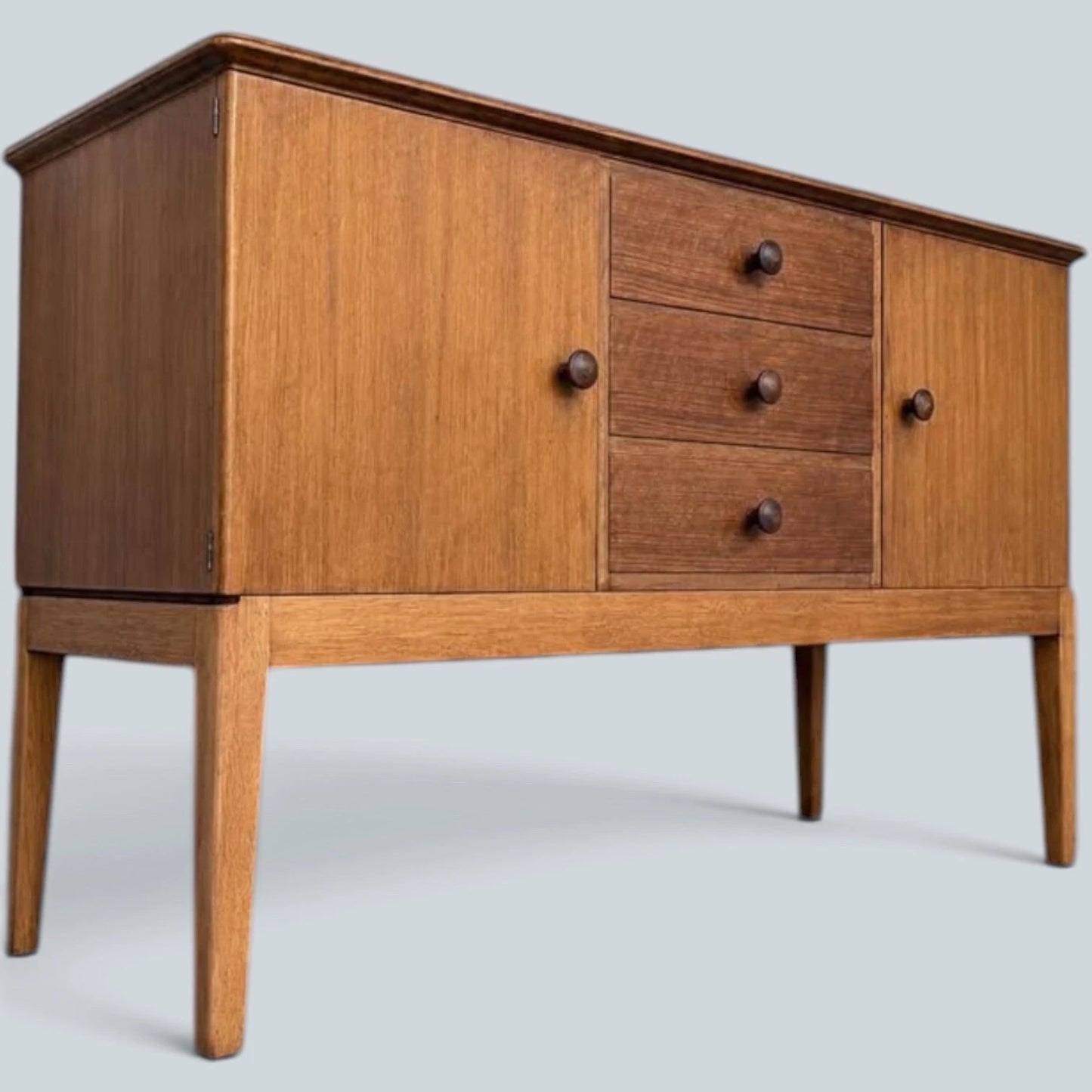 Mid Century Gordon Russell Walnut & Oak Sideboard Cabinet – image 4