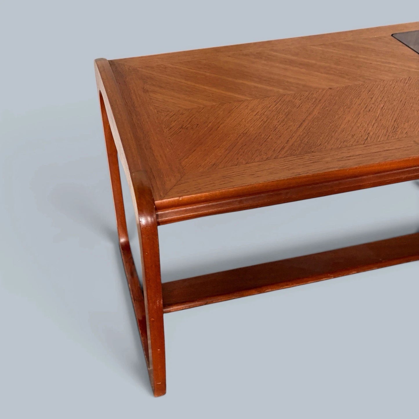 S Form Teak, Oak & Smoked Glass Coffee Table - image 3