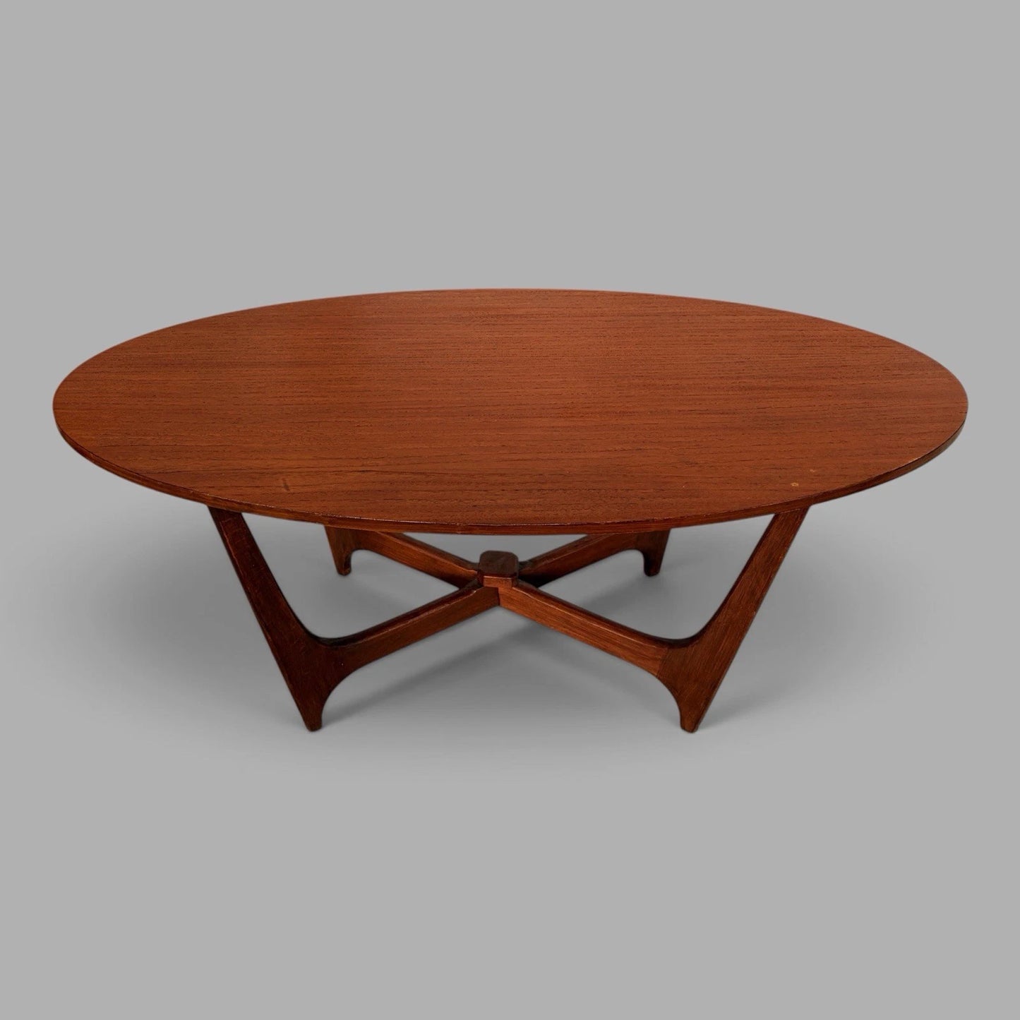 Mid Century Astro-Inspired Oval Teak Coffee Table - image 1