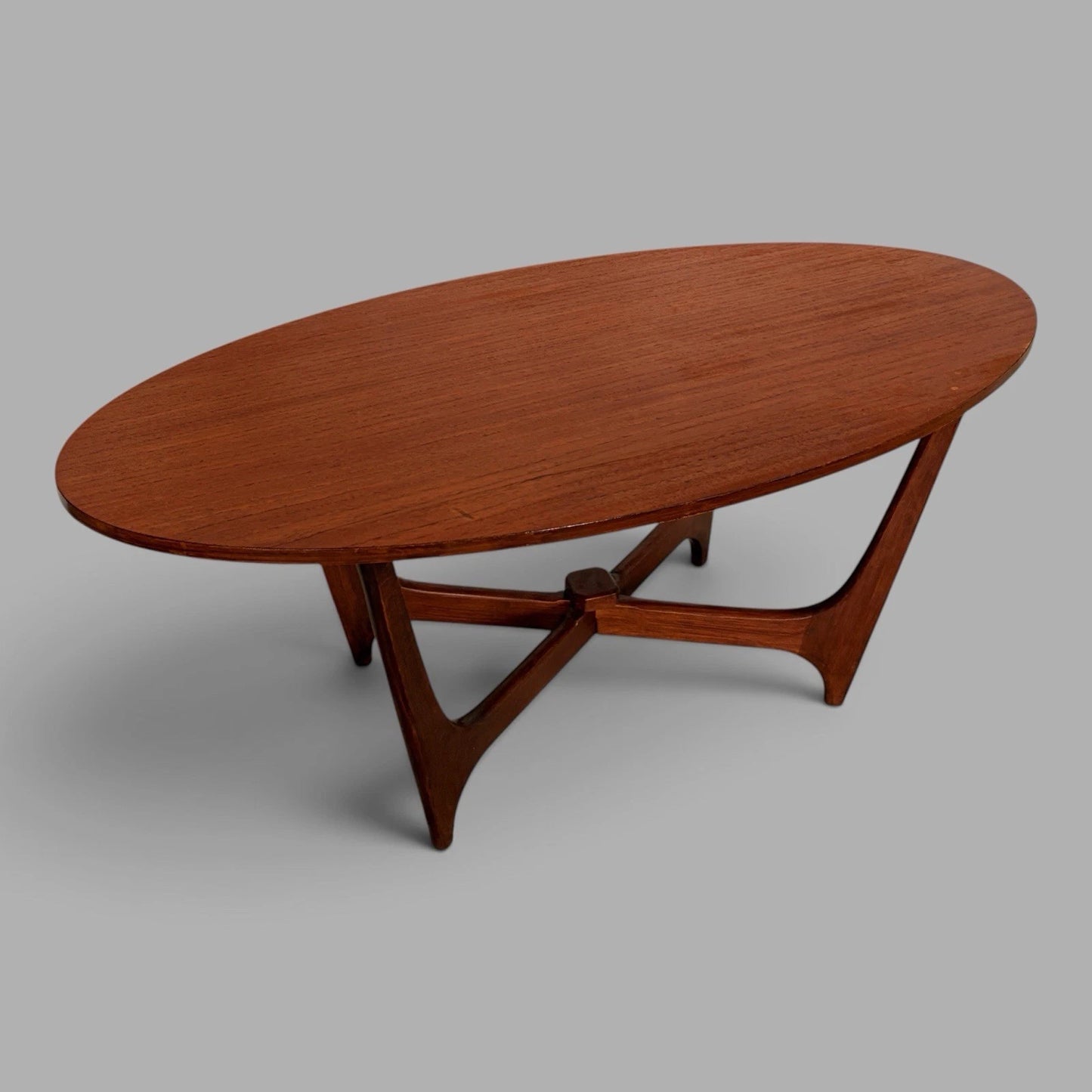 Mid Century Astro-Inspired Oval Teak Coffee Table - image 2