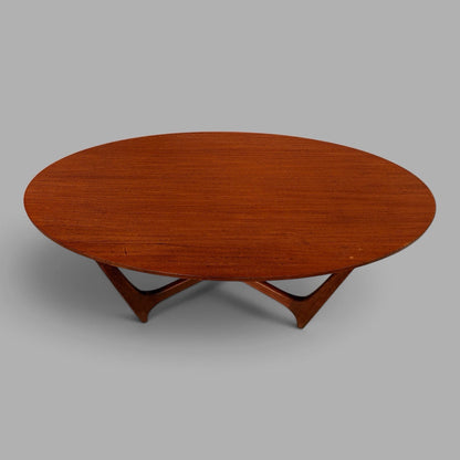 Mid Century Astro-Inspired Oval Teak Coffee Table - image 3