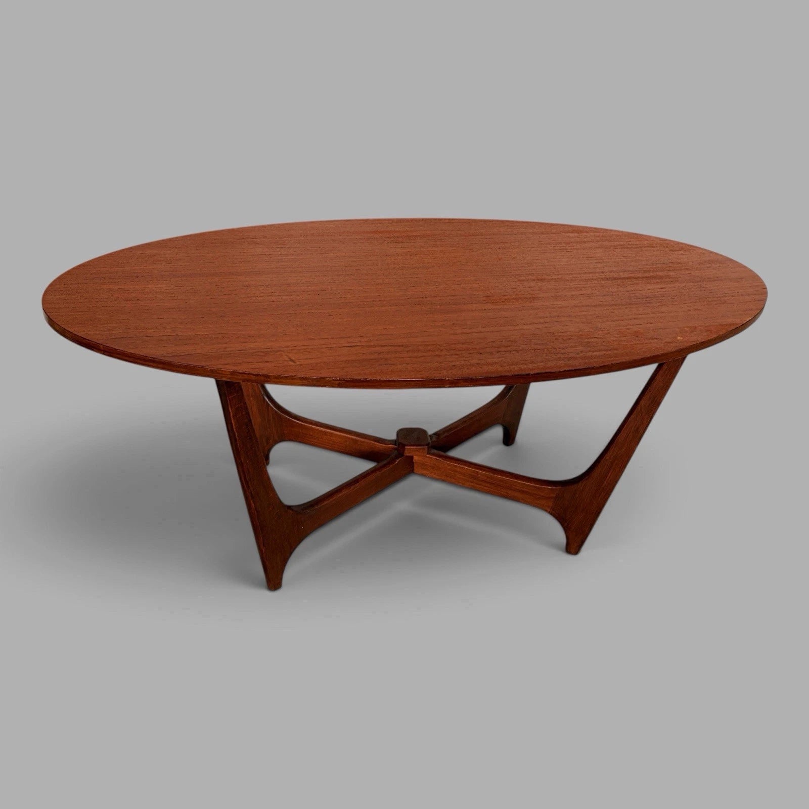 Mid Century Astro-Inspired Oval Teak Coffee Table - image 4