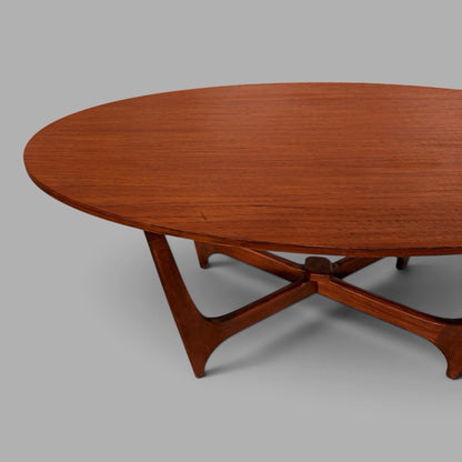 Mid Century Astro-Inspired Oval Teak Coffee Table - image 5