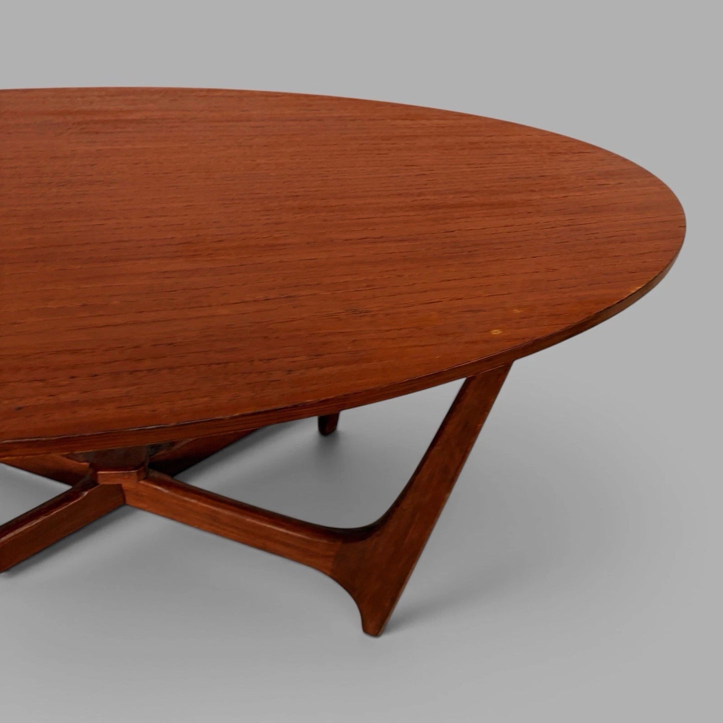 Mid Century Astro-Inspired Oval Teak Coffee Table - image 6