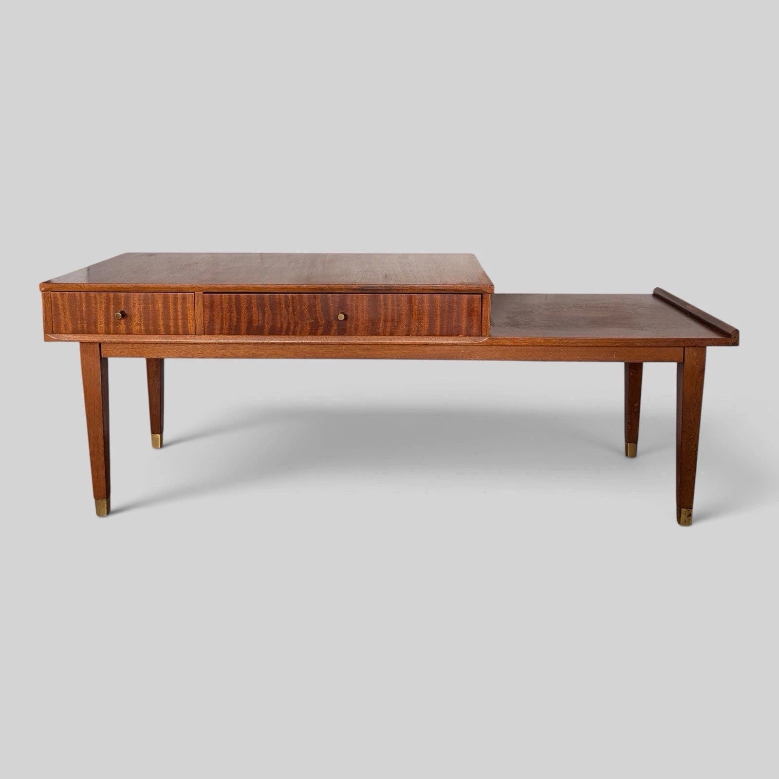 Mid-Century Chippy Heath Walnut & Teak Telephone Bench – image 1