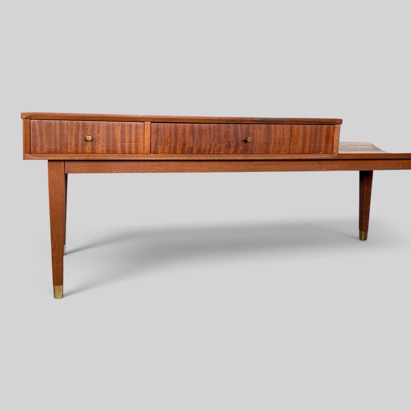 Mid-Century Chippy Heath Walnut & Teak Telephone Bench – image 3