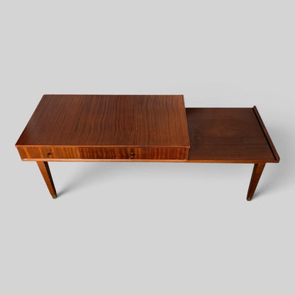Mid-Century Chippy Heath Walnut & Teak Telephone Bench – image 4