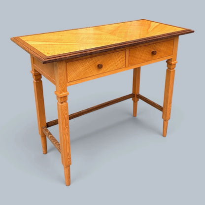 Arts & Crafts Oak & Satinwood Two-Drawer Console Table – photograph 1