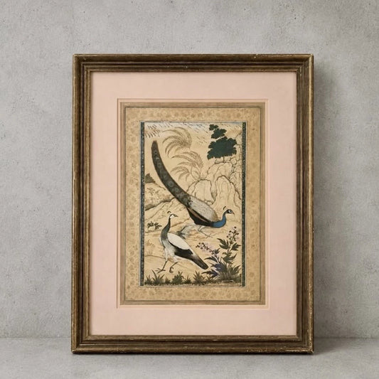 Ustad Mansur Mughal Peacock Framed Art Print – V&A Collection – view 1