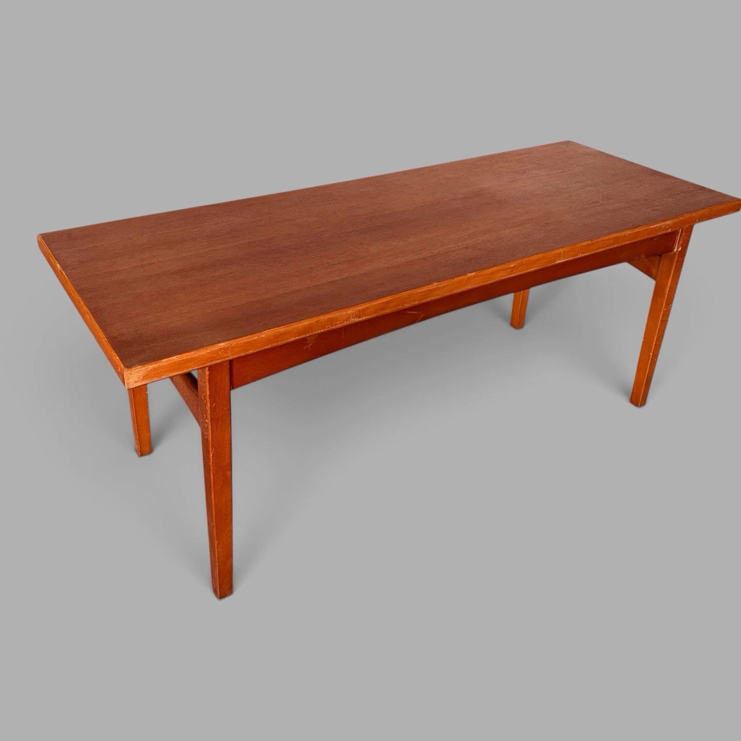 Vintage mid century teak and beech rectangular coffee table – view 1