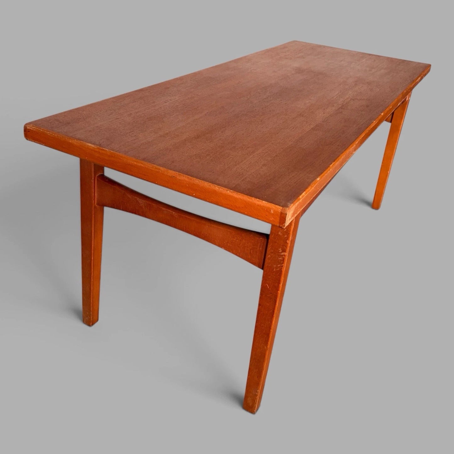 Vintage mid century teak and beech rectangular coffee table – view 6