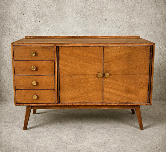 Art Deco tiger oak sideboard – front view