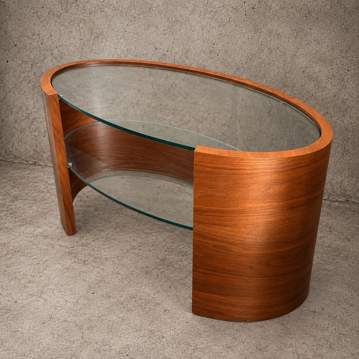 Mid Century Bentwood & Glass Bedside Tables – Pair – photograph 1