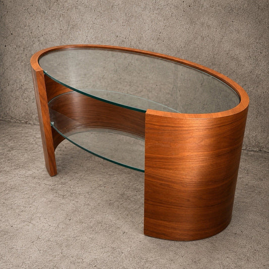 Mid Century Bentwood & Glass Bedside Tables – Pair – photograph 1