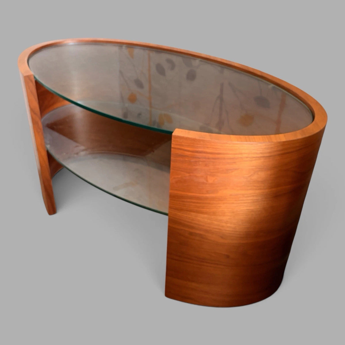 Mid Century Bentwood & Glass Bedside Tables – Pair – photograph 3