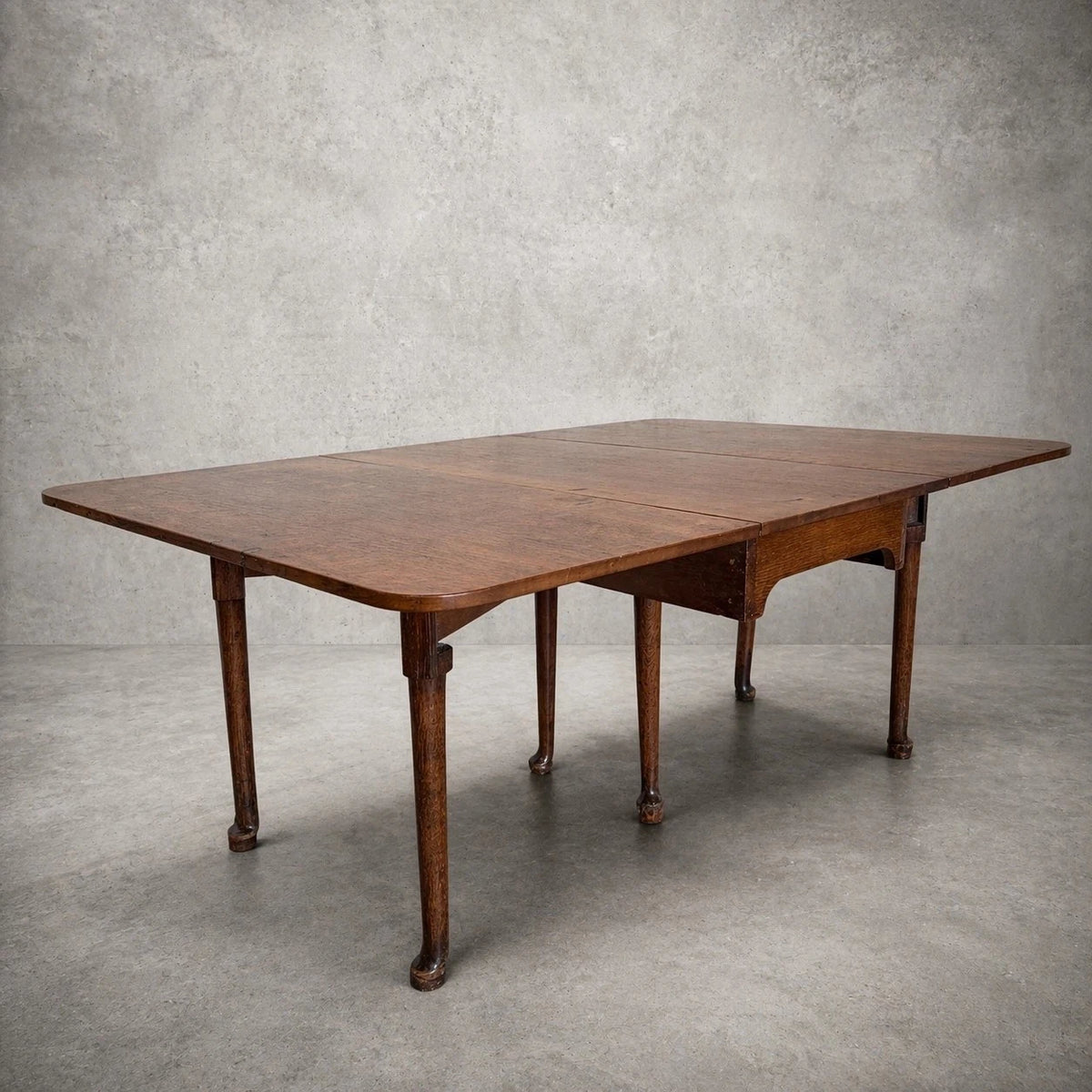 Large Edwardian Oak Drop-Leaf Gateleg Dining Table – photograph 2