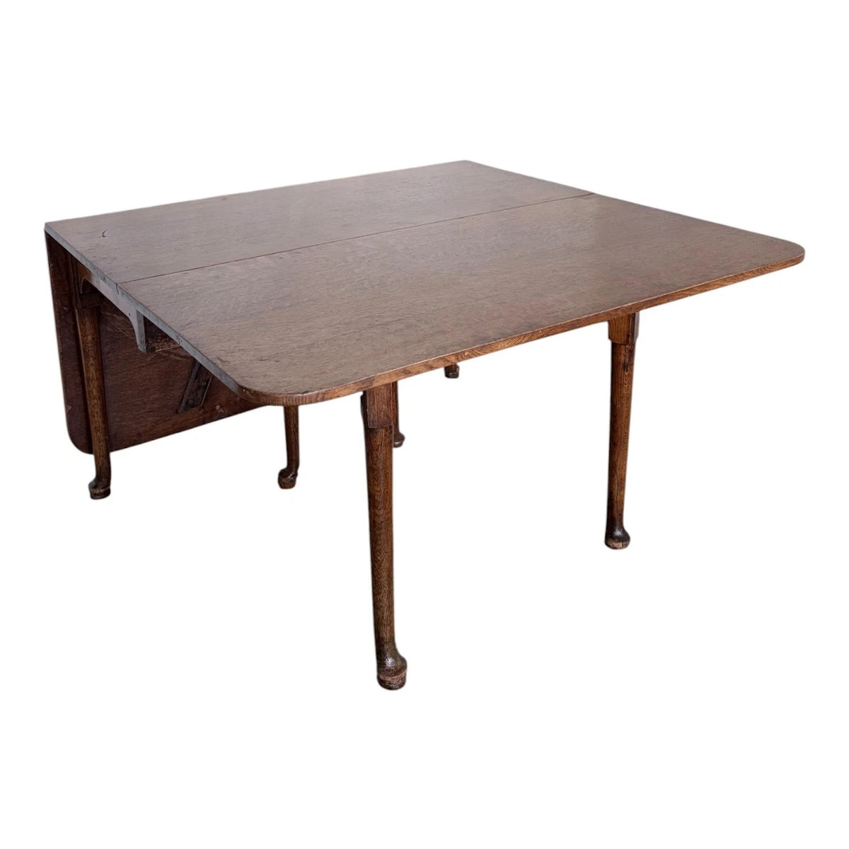 Large Edwardian Oak Drop-Leaf Gateleg Dining Table – photograph 7