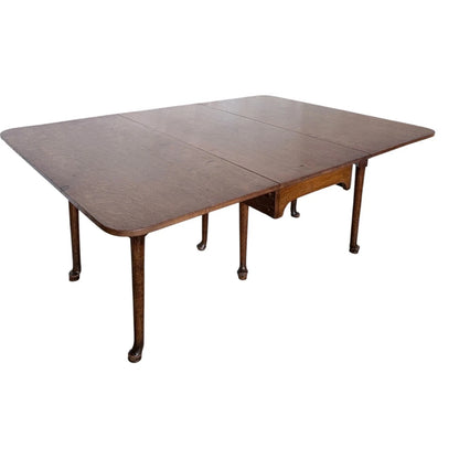 Large Edwardian Oak Drop-Leaf Gateleg Dining Table – photograph 8