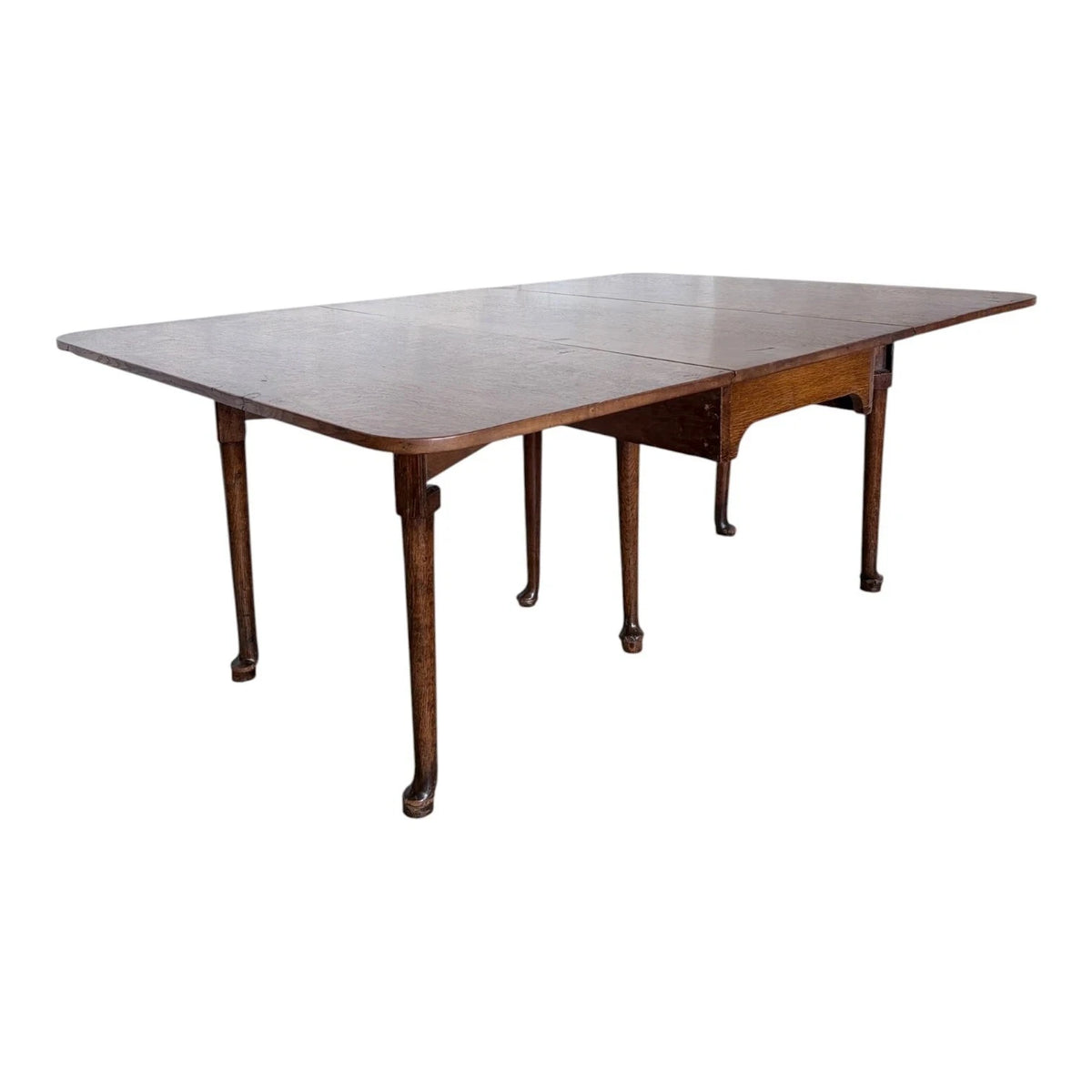 Large Edwardian Oak Drop-Leaf Gateleg Dining Table – photograph 9
