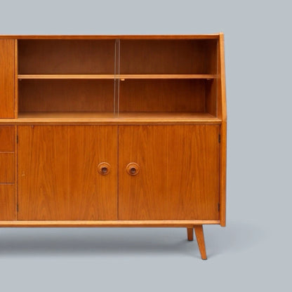 Priory Furniture Oak & Walnut Display Cabinet – photograph 3