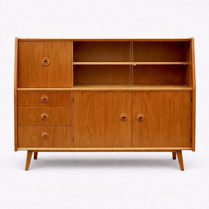 Priory Furniture Oak & Walnut Display Cabinet – photograph 8