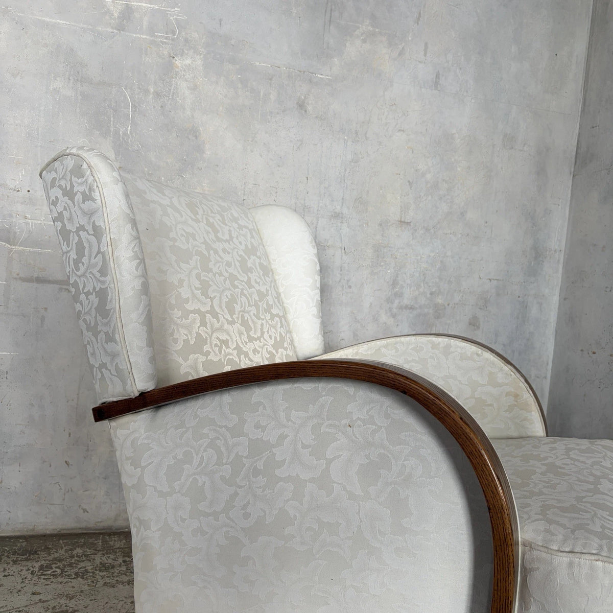 Antique Art Deco Oak Rounded Rocking Armchair – photo 4