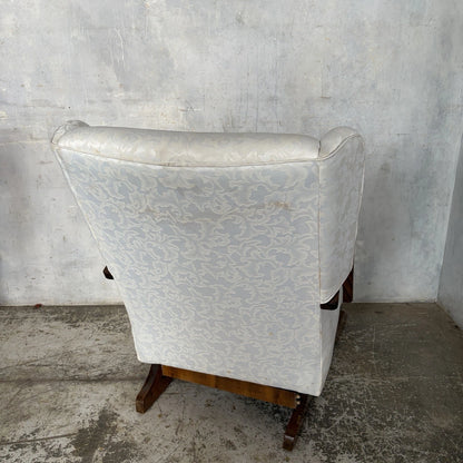 Antique Art Deco Oak Rounded Rocking Armchair – photo 7