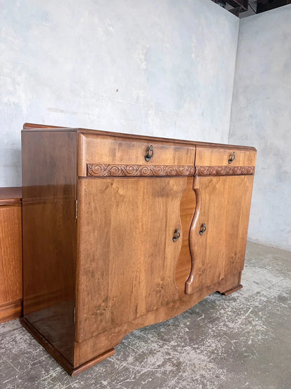 Art Deco Walnut Sideboard & Drinks Cabinet – photograph 10