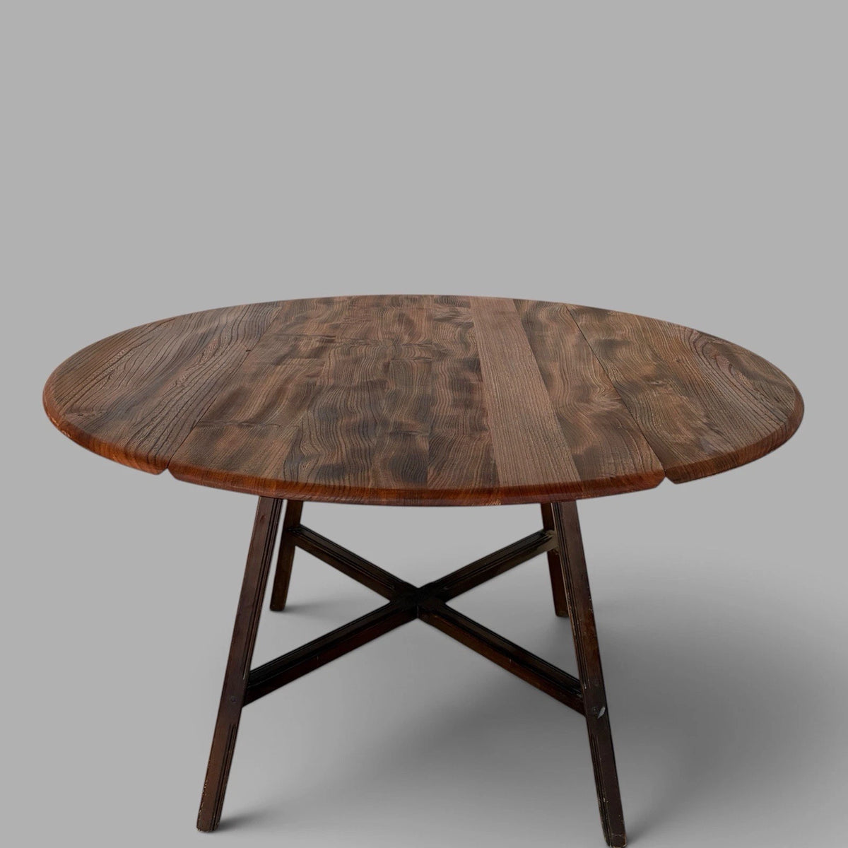 1950s Ercol Elm & Beech Oval Drop-Leaf Dining Table – photograph 2