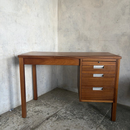 Mid Century Teak & Chrome Compact Writing Desk – photo 4