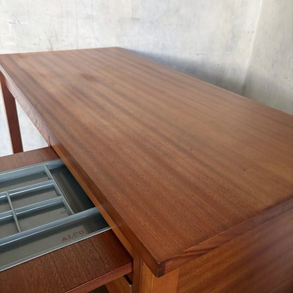 Mid Century Teak & Chrome Compact Writing Desk – photo 6