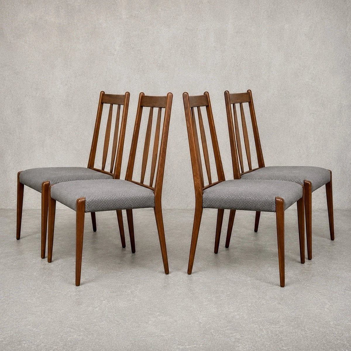 Dyrlund Danish Teak Highback Dining Chairs – Set of Four – view 1