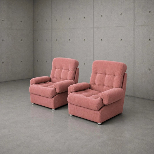 Heal’s Dusty Pink Modular Lounge Armchairs – Pair – photograph 1