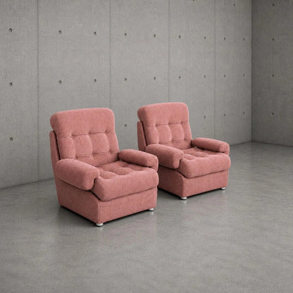 Heal’s Dusty Pink Modular Lounge Armchairs – Pair – photograph 2