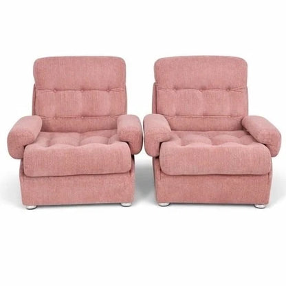 Heal’s Dusty Pink Modular Lounge Armchairs – Pair – photograph 6