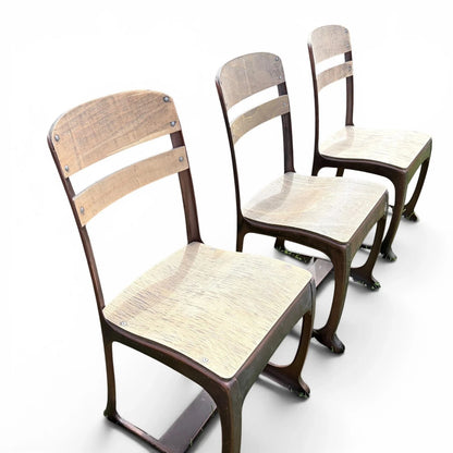 Mid Century Industrial Bentwood and Ply School Dining Chairs Set of 5 – photo 10