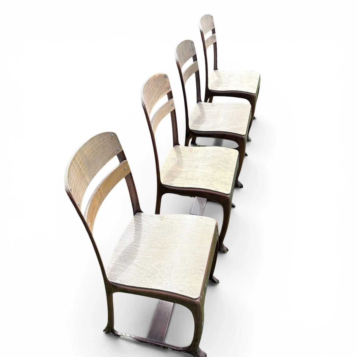 Mid Century Industrial Bentwood and Ply School Dining Chairs Set of 5 – photo 7