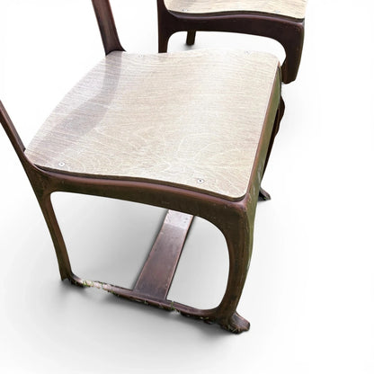 Mid Century Industrial Bentwood and Ply School Dining Chairs Set of 5 – photo 9