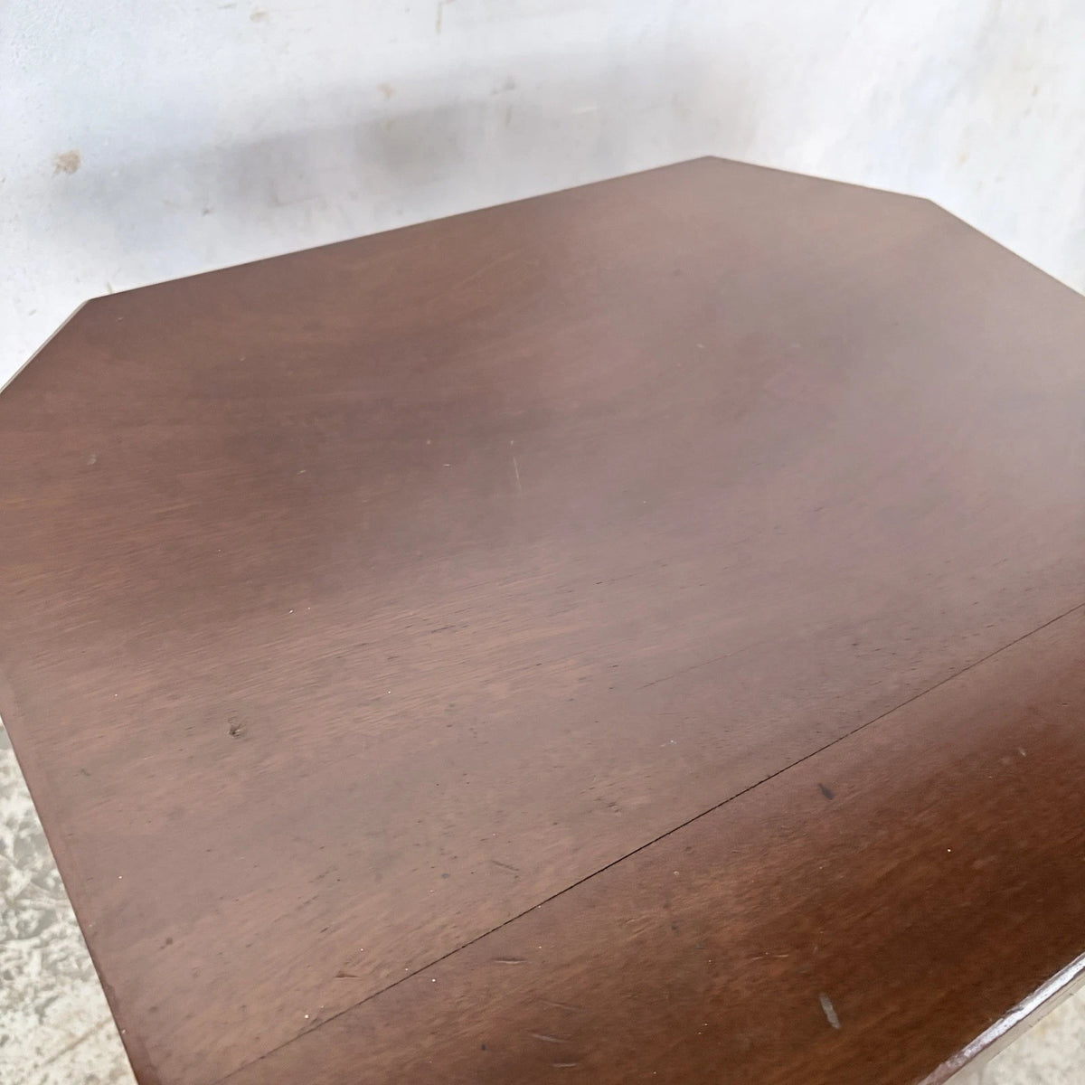 Art Deco walnut pedestal octagonal side table – view 5